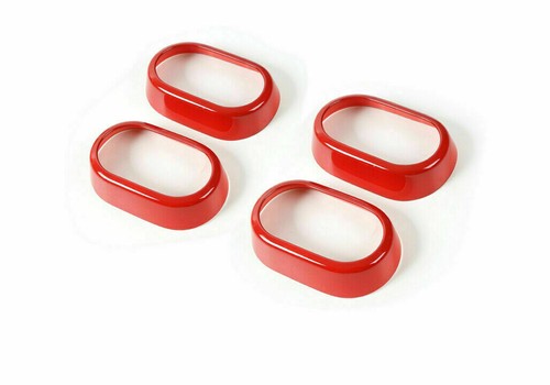 Red Inner Door Handle Bowl Cover Trim Ring for 2007-2010 Jeep Wrangler JK 4Doors - Picture 4 of 9