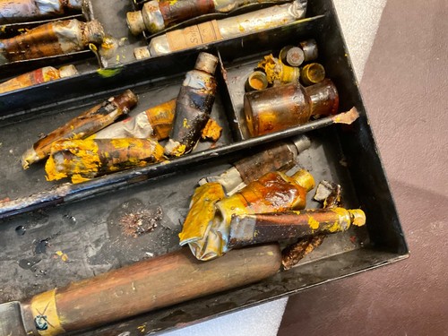 BARNARD ARTIST RARE ANTIQUE OIL PAINT BOX PALLET ART GALLERY MUSEUM VICTORIAN - Picture 17 of 20
