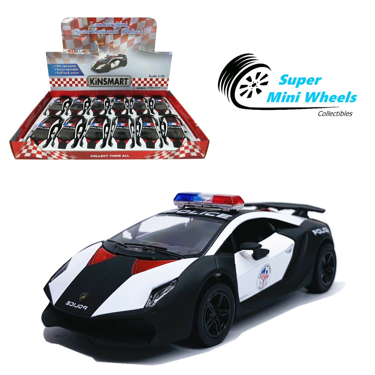 Kinsmart 1:38 - Lamborghini Sesto Elemento (Police) - 5