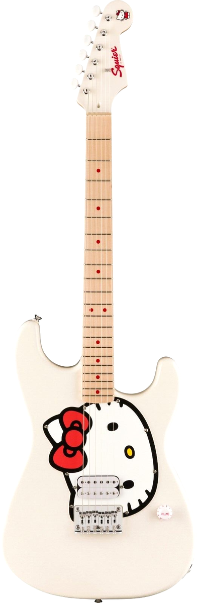 Hello Kitty Squier by Fender Limited Edition White Stratocaster