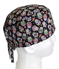 Scrub skull Cap tie back NEW Handmade