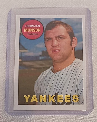 1969 Topps THURMAN MUNSON Baseball Card Blank Back Pre Rookie 1 1 