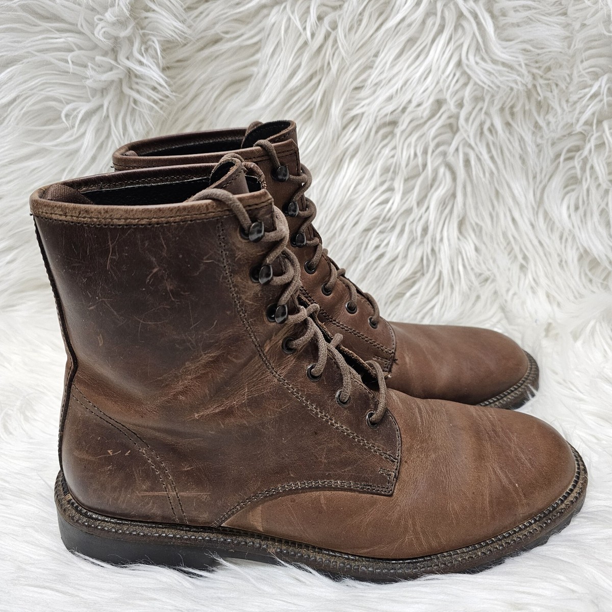J. CREW Lace-Up Leather Driving Shoes in Brown Size 10 1/2 M $178 New BW468 Camden Leather Loafers With Rubber Soles For Men | J.Crew main image 2
