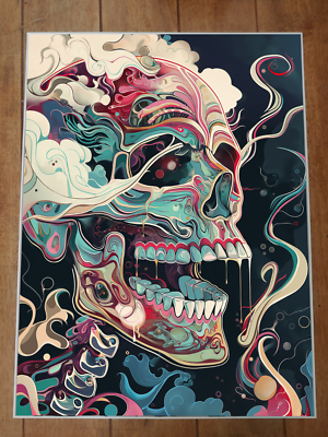 Skull Trippy Graffiti Style Art Poster 18x24in | eBay
