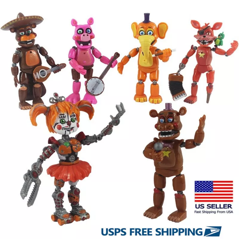 Set of 6 Action Figures Inspired by Five Nights at Freddy's Pizzeria  Simulator Action Figures Toys Toys Gifts Approximately 6 Inches 