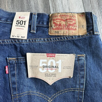 Levi's 501 Original 52x32 Big And Tall Red Tag NWT Straight Leg