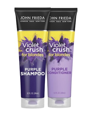 2 Pack John Frieda Violet Crush Purple For Blondes Shampoo+Conditioner 8.3 oz