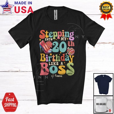 Stepping Into My 20th Birthday; Amusing Custom Name Woman; High Heels T-Shirt