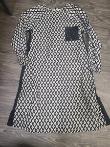 Girls New Dress Black White Grey Size 10 Teckel Green