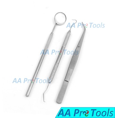 90 Instruments Basic Dental Set Mirror Explorer Probe Pliers (30 of each 3 kind)