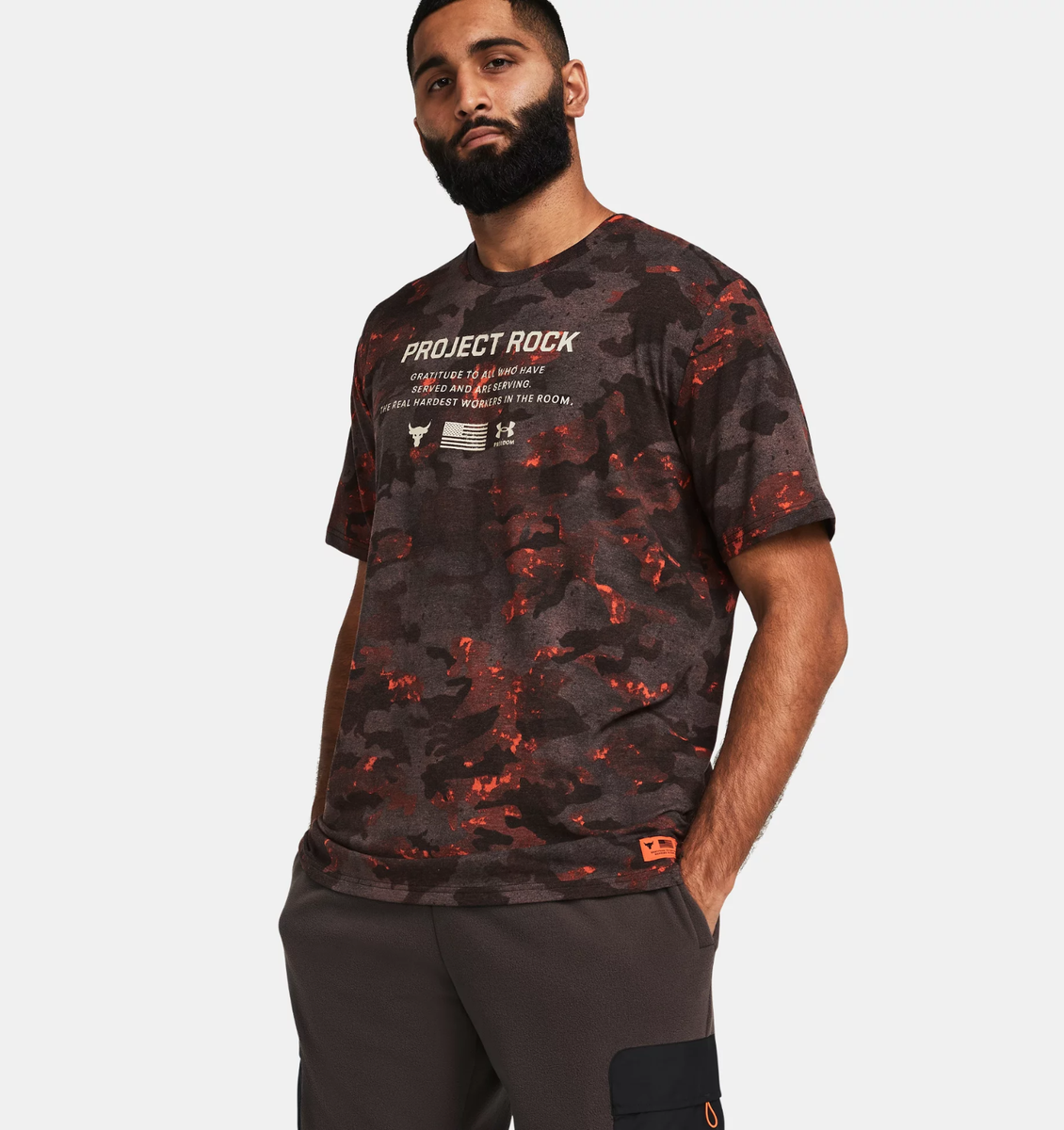 NWT 2XLT Under Armour Men's Project Rock Veterans Day Printed