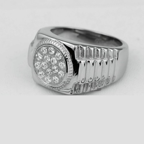 Men's Stainless Steel Cubic Zirconia,Brilliant Rings #8-13*High Polish*Box - Picture 2 of 3