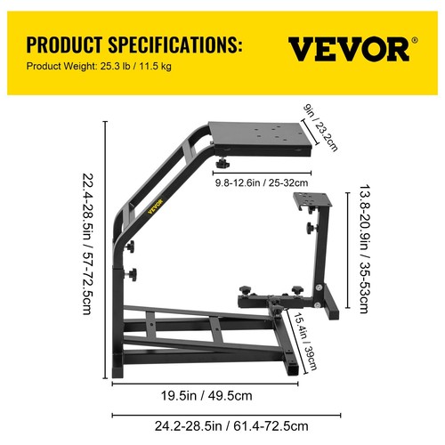 Support Volant Course Wheel Stand Logitech G27 G29 PS4 G920 T300RS 458 T80 Ma v2 - Photo 7/12