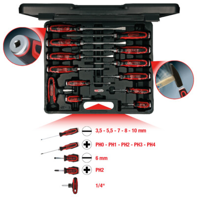 KS Tools ERGOTORQUE max Schlagkappen-Schraubendreher-Satz, 13-tlg, 151.1150