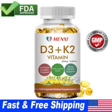 Vitamin D3 10,000IU and K2 MK-7 250mcg - 120 Capsules - Immune Support Wellness