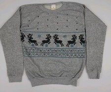 Vintage 80s Reindeer Holiday Pattern Print Sweatshirt Vtg USA Made Country 1980s