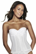 Dominique White Satin Torsolette White 34G