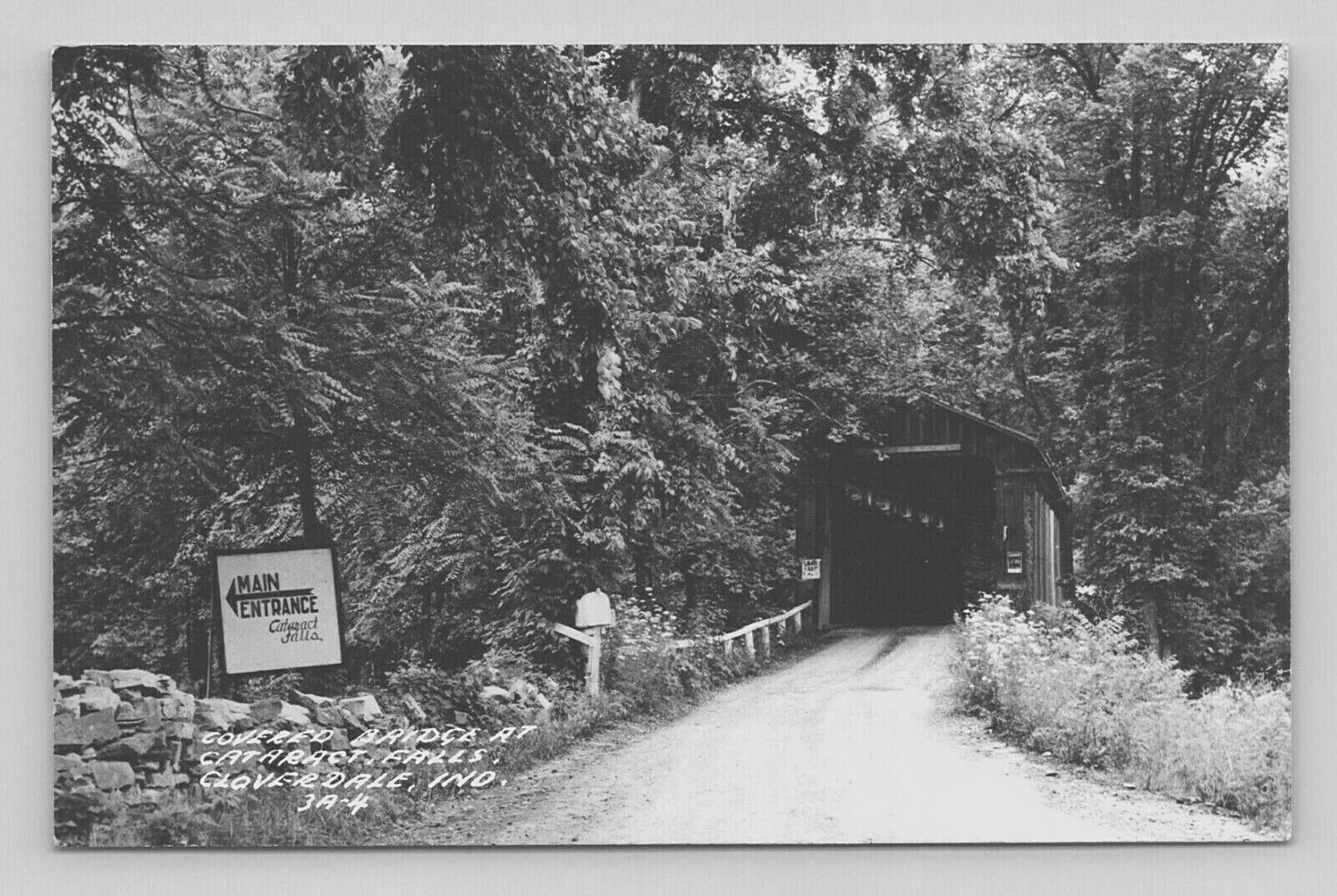 Rppc CATARACT FALLS COVERED BRIDGE CLOVERDALE INDIANA 193050 LL Cook