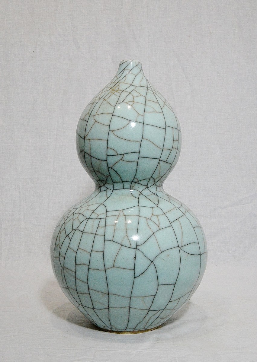 Chinese Monochrome Crackle Porcelain Gourd Vase M511 | eBay