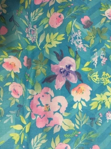 NWT LuLaRoe Randy ~ SMALL ~ AQUA BLUE with PINK PURPLE ROSES FLOWERS *UNICORN* - Picture 2 of 2