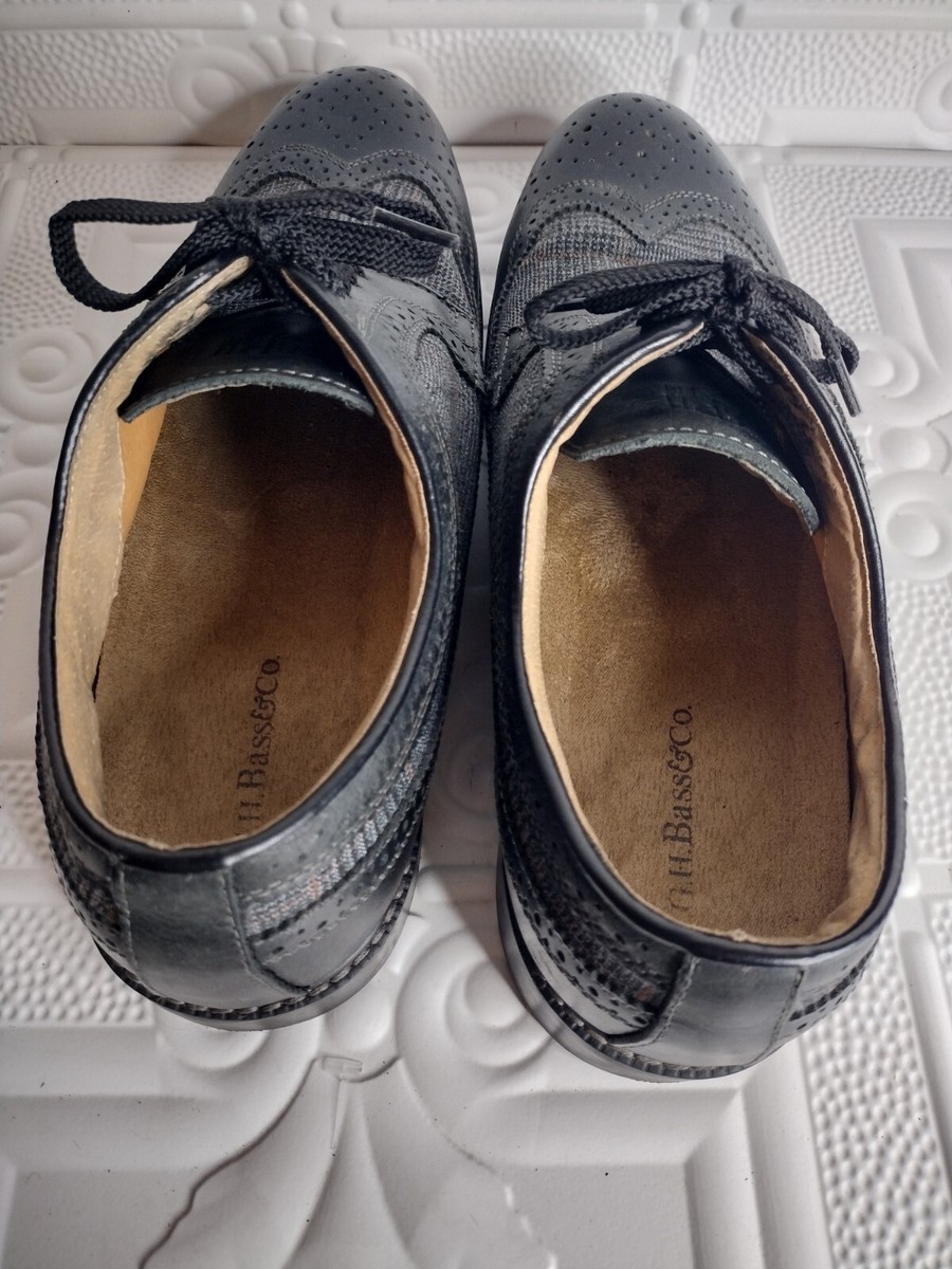 Bass Gary Black Leather Wingtip Oxfords Mens 13 New G.H Bass PasadenaBlack Leather Fabric Oxford Wingtip Dress  main image 3