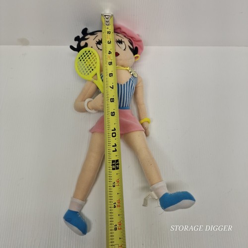 VTG 1999 Good Stuff Betty Boop 15" Plush Doll With Racket and First Place Medal - Picture 9 of 9