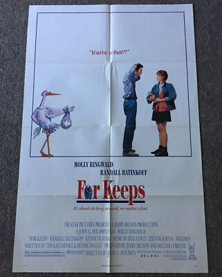 1987 FOR KEEPS original US one sheet movie poster ~ 27x41 ~ Molly Ringwald