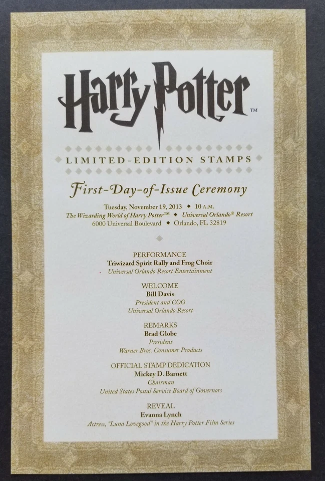 [SJ] USA Harry Potter 2013 Movie Magic Novel Monster (FDC) *see scan - Image 3 of 4