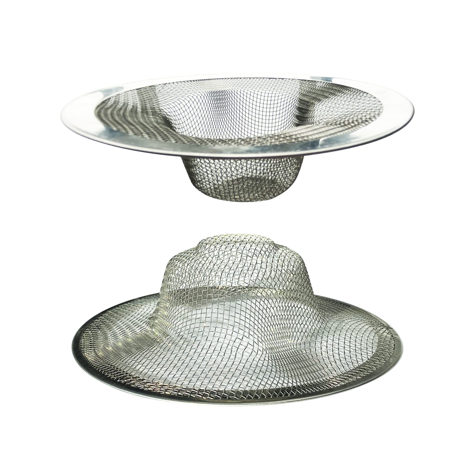 Sink Strainer 2Pcs Stainless Steel Metal Mesh Sink Drain Strainer Large Wide ...