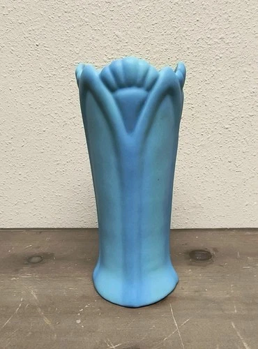 Vintage Van Briggle Pottery Blue Green Crocus Vase Art Deco 7.25"X3.25"