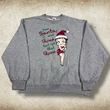 Vintage Y2K Betty Boop Dear Santa Sweatshirt Women's Size L Christmas Holiday