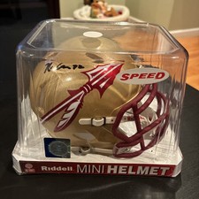 Signed Kareem Are 72 Florida State  FSU Seminoles Speed Mini Helmet COA Deceased