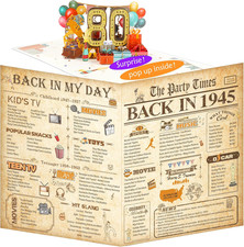 80Th Birthday Card for Men Women, Funny 3D Pop up 80Th Birthday Gifts for Grandm