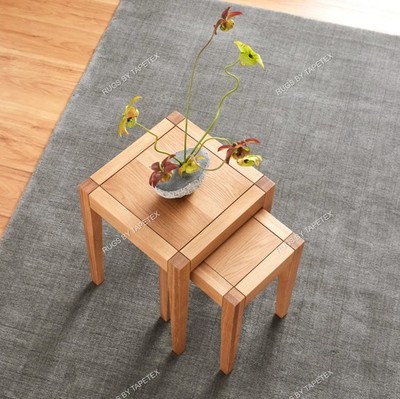 Hand Tufted Wool Rug |  Solid Storm Grey Area Rug For Bedroom | Living Room