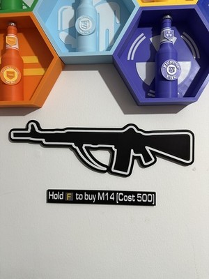Call Of Duty Zombies M14 3D Wandkauf Umriss Gaming Wandbild Display Requisite