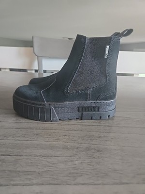 Puma Mayze Chelsea Boots Womens Size 6 Black Suede Platform Ankle 382829-01