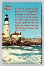 Portland ME-Maine, Portland Light House, Vintage Souvenir Postcard