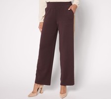 Belle by Kim Gravel Regular ScubaLuxe Everyday Shine Gold Glam Pants Chocolate P