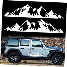  1 Pair 29.7'' Mountains Stickers Decal for Car Body Door Side Auto Snow White