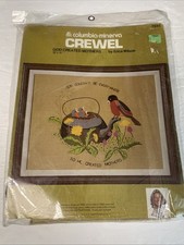 Columbia Minerva Erica Wilson God Created Mothers Crewel Kit 18”x14 1976 NOS