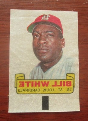 1966  TOPPS  RUB-OFFS   BILL WHITE   ST. LOUIS CARDINALS