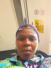 Kopftuch/Headwrap mehrfarbig Lila/Gelb/Schwar...