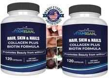 Biotin Multi Collagen Pills 3000 mg - 240 Capsules - Hair, Skin, Nails, Bones