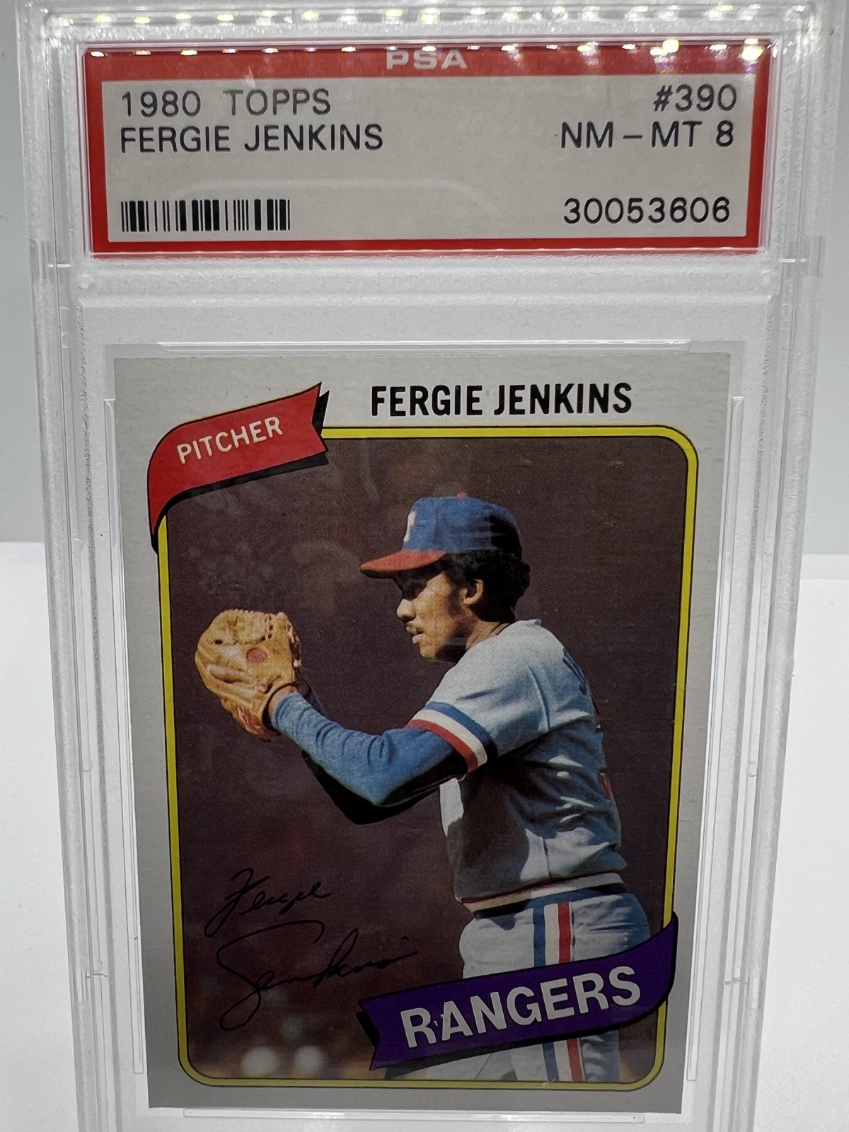 1980 Topps Fergie Jenkins #390 PSA 8