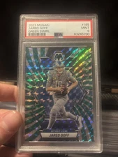 2023 Panini Mosaic Jared Goff #185 Green Swirl 1/11 PSA 9 SSP POP 2 None Higher!