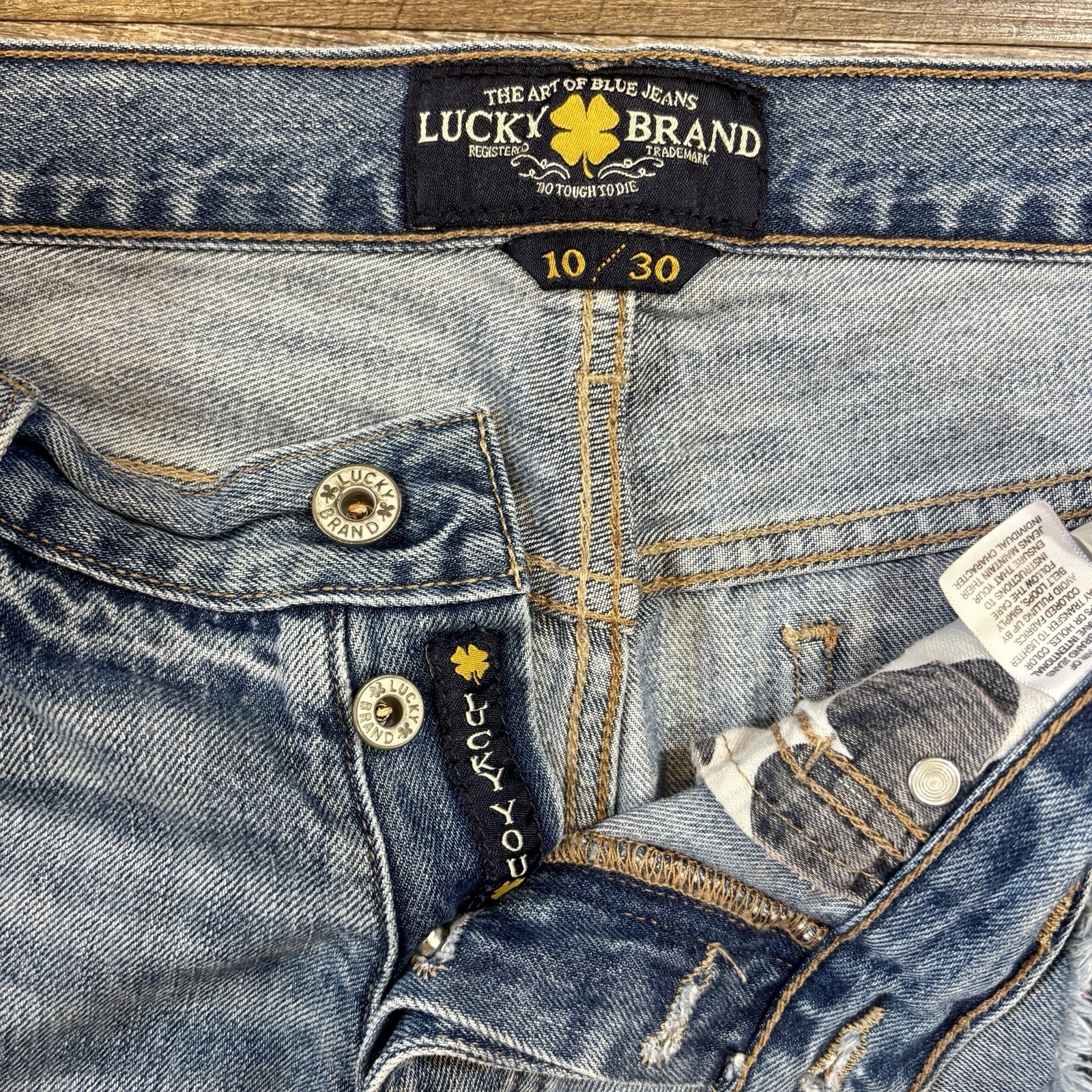 Lucky Brand The Boyfriend Womens Blue Cut-off Shorts - Size 10/30 tag (36 X 5)