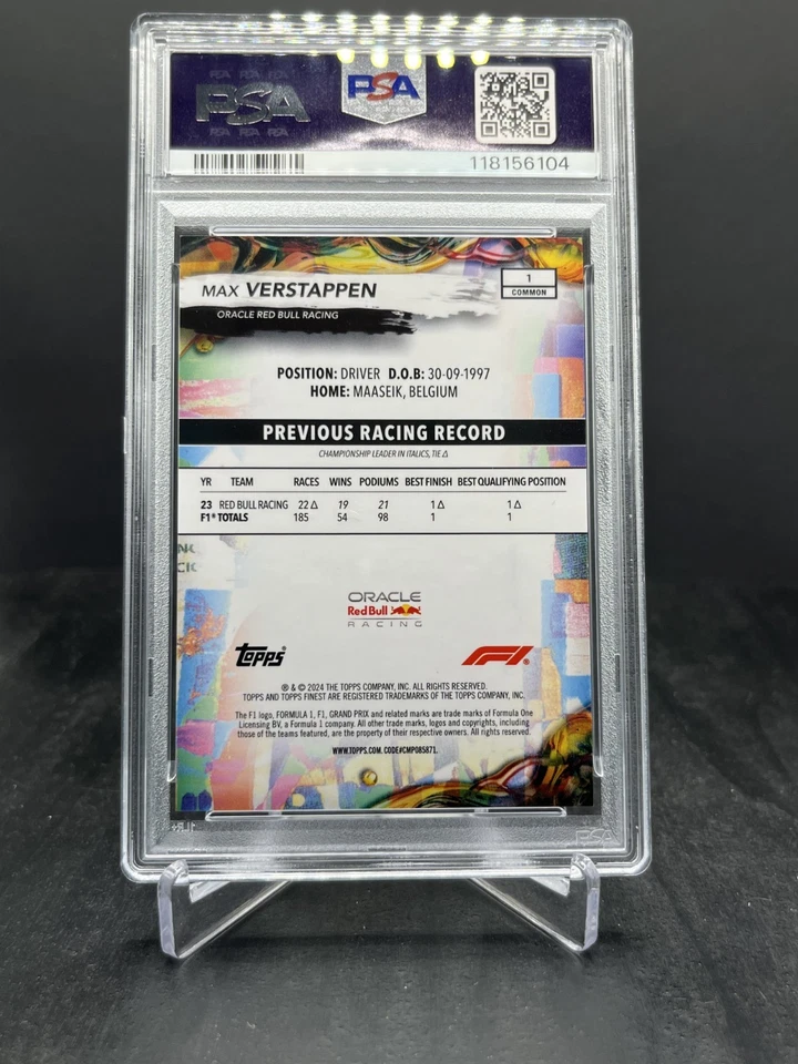 2024 Topps Finest Formula 1 F1 Max Verstappen Common Gold 45/50 PSA 10 #1 - Image 2 of 2