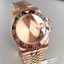 40mm 316L Steel Men Watch Full Rose Golden Case Fit NH35 ETA2824 Sapphire 20BAR