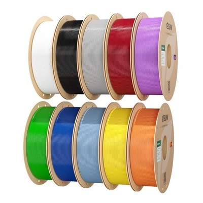 eSUN 10KG PLA Basic Filament, 1.75 mm 3D Printer 10KG, 10 Farben Set 