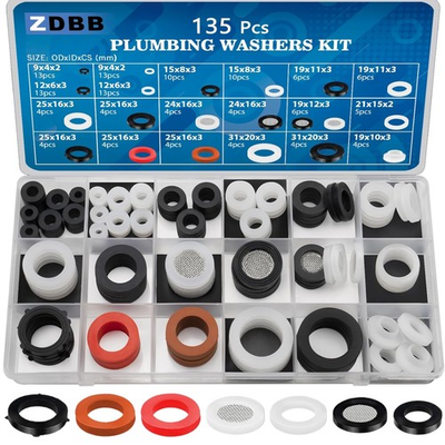 #ad #ad 135 Pcs Plumbing Washer Set – Silicone amp; Nitrile for Faucets Hoses and Repa... $25.95